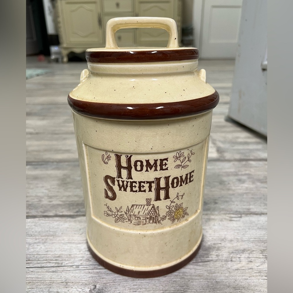 Vintage Home Sweet Home cookie jar